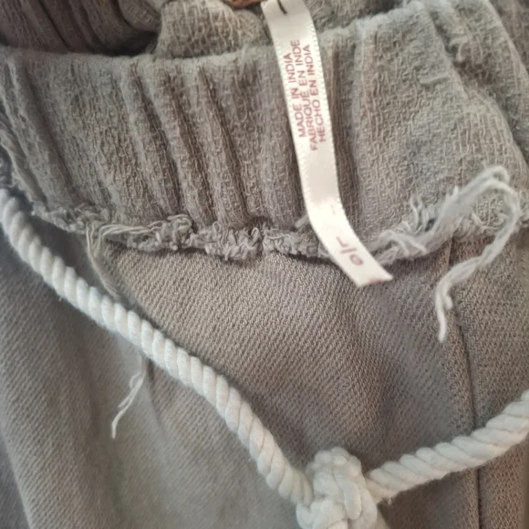 Free People Cropped Drawstring Pants in Taupe - Picture 3 of 6